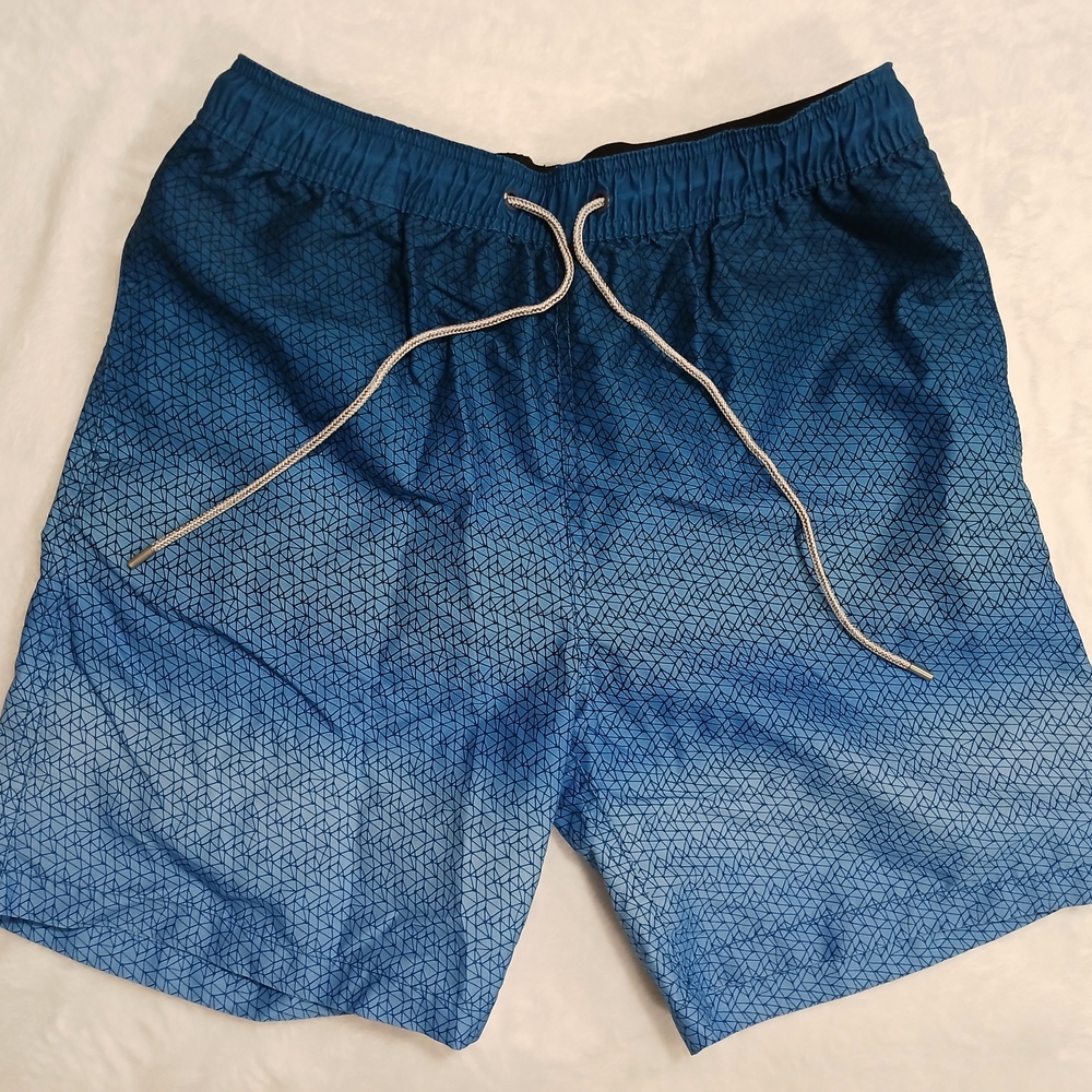 Kirkland Signature Men's Stretch Swim Shorts, Blue, Size M